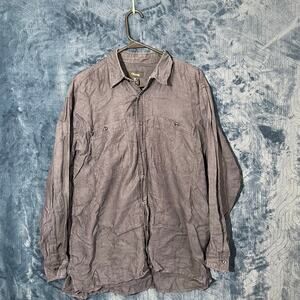 Volare Silk Cotton Blend Long Sleeve Blue Button Up Dress Shirt Mens Size Medium